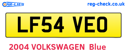 LF54VEO are the vehicle registration plates.