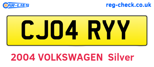 CJ04RYY are the vehicle registration plates.