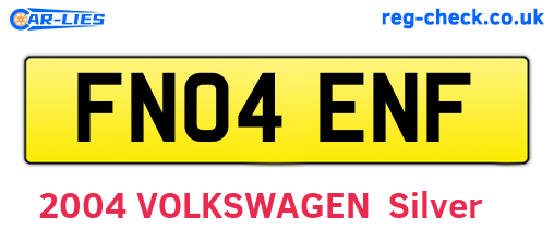 FN04ENF are the vehicle registration plates.