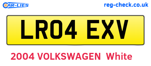 LR04EXV are the vehicle registration plates.