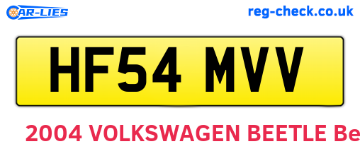 HF54MVV are the vehicle registration plates.
