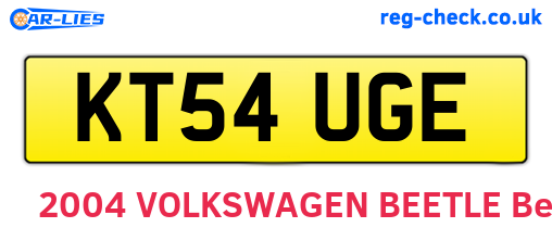 KT54UGE are the vehicle registration plates.