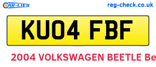 KU04FBF are the vehicle registration plates.