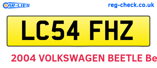 LC54FHZ are the vehicle registration plates.