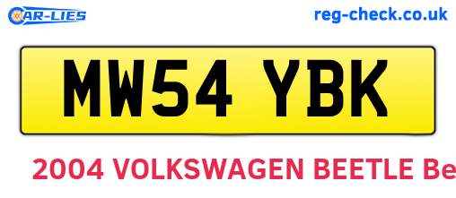 MW54YBK are the vehicle registration plates.