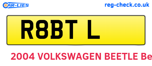 R8BTL are the vehicle registration plates.