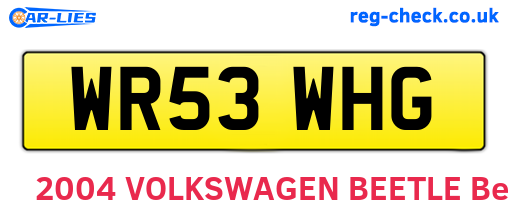 WR53WHG are the vehicle registration plates.