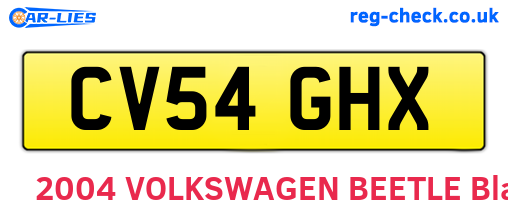 CV54GHX are the vehicle registration plates.