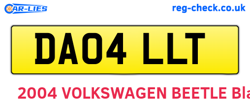 DA04LLT are the vehicle registration plates.