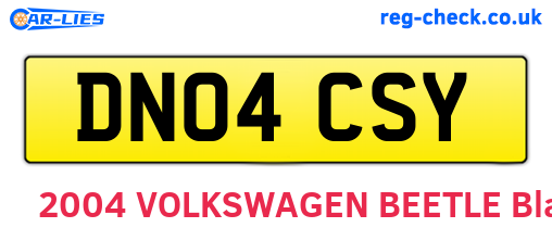 DN04CSY are the vehicle registration plates.