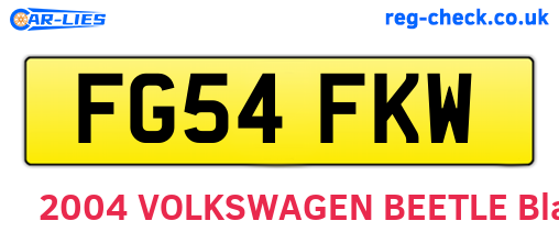 FG54FKW are the vehicle registration plates.