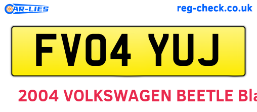 FV04YUJ are the vehicle registration plates.