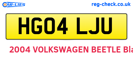 HG04LJU are the vehicle registration plates.