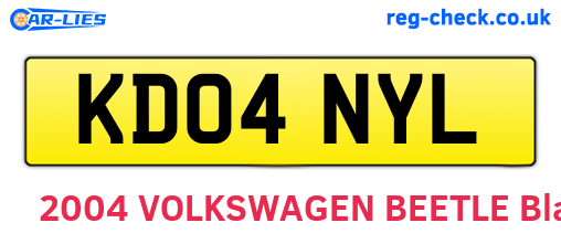 KD04NYL are the vehicle registration plates.