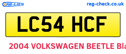 LC54HCF are the vehicle registration plates.