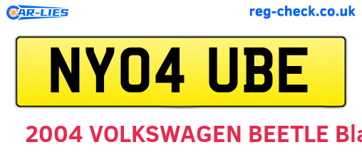 NY04UBE are the vehicle registration plates.