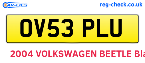 OV53PLU are the vehicle registration plates.