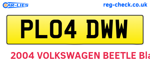 PL04DWW are the vehicle registration plates.