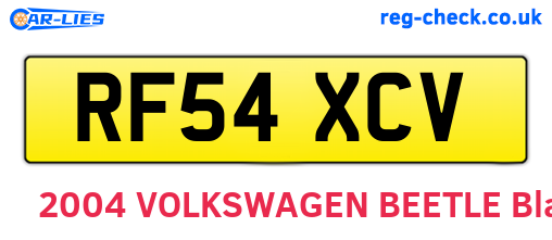 RF54XCV are the vehicle registration plates.