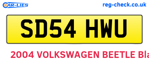 SD54HWU are the vehicle registration plates.