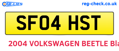 SF04HST are the vehicle registration plates.