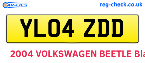 YL04ZDD are the vehicle registration plates.