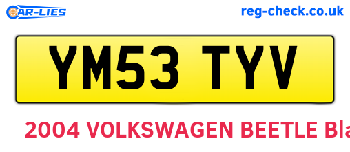 YM53TYV are the vehicle registration plates.