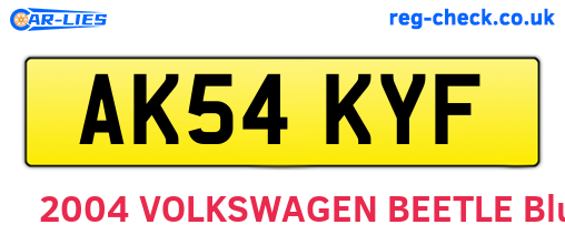AK54KYF are the vehicle registration plates.