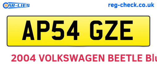AP54GZE are the vehicle registration plates.