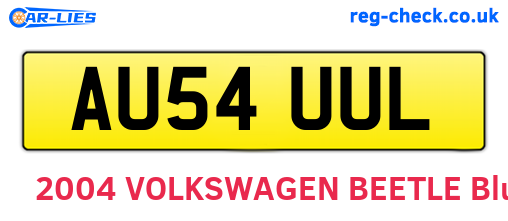 AU54UUL are the vehicle registration plates.