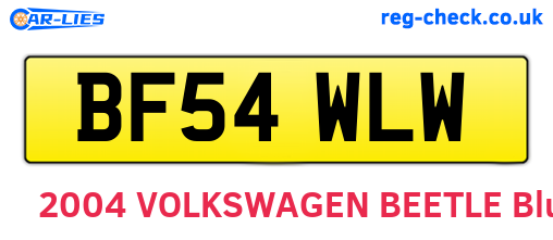 BF54WLW are the vehicle registration plates.
