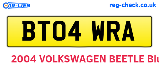 BT04WRA are the vehicle registration plates.