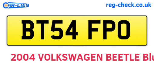 BT54FPO are the vehicle registration plates.