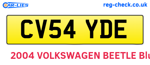 CV54YDE are the vehicle registration plates.