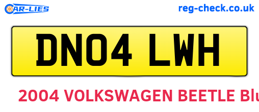 DN04LWH are the vehicle registration plates.