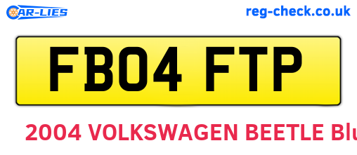 FB04FTP are the vehicle registration plates.