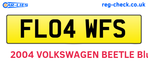 FL04WFS are the vehicle registration plates.