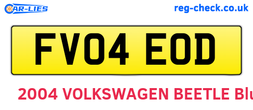 FV04EOD are the vehicle registration plates.