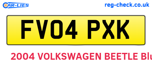 FV04PXK are the vehicle registration plates.