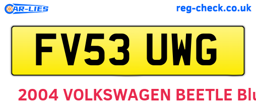 FV53UWG are the vehicle registration plates.