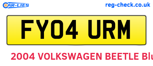 FY04URM are the vehicle registration plates.