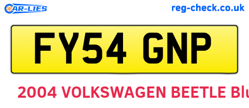 FY54GNP are the vehicle registration plates.