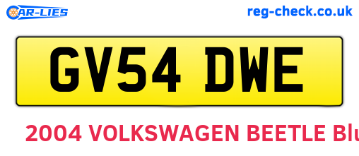 GV54DWE are the vehicle registration plates.