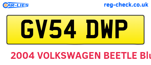 GV54DWP are the vehicle registration plates.