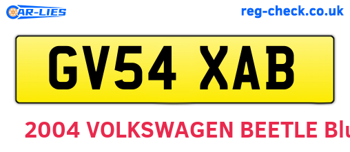 GV54XAB are the vehicle registration plates.