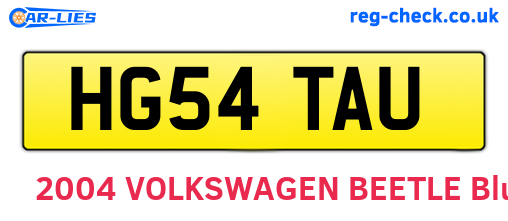 HG54TAU are the vehicle registration plates.