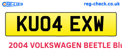 KU04EXW are the vehicle registration plates.