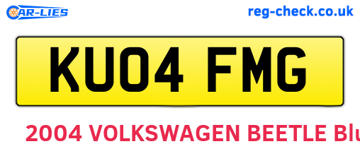 KU04FMG are the vehicle registration plates.