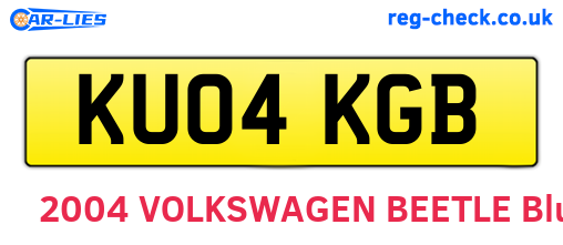 KU04KGB are the vehicle registration plates.