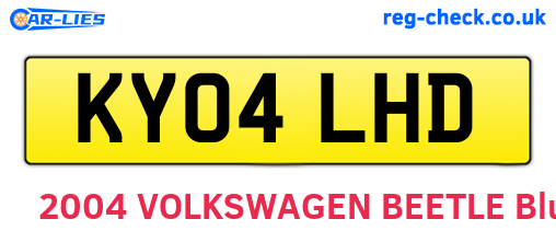 KY04LHD are the vehicle registration plates.